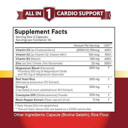 New Age CoQ10 200mg Omega 3-6-9 Magnesium Zinc Vitamin K2 D3