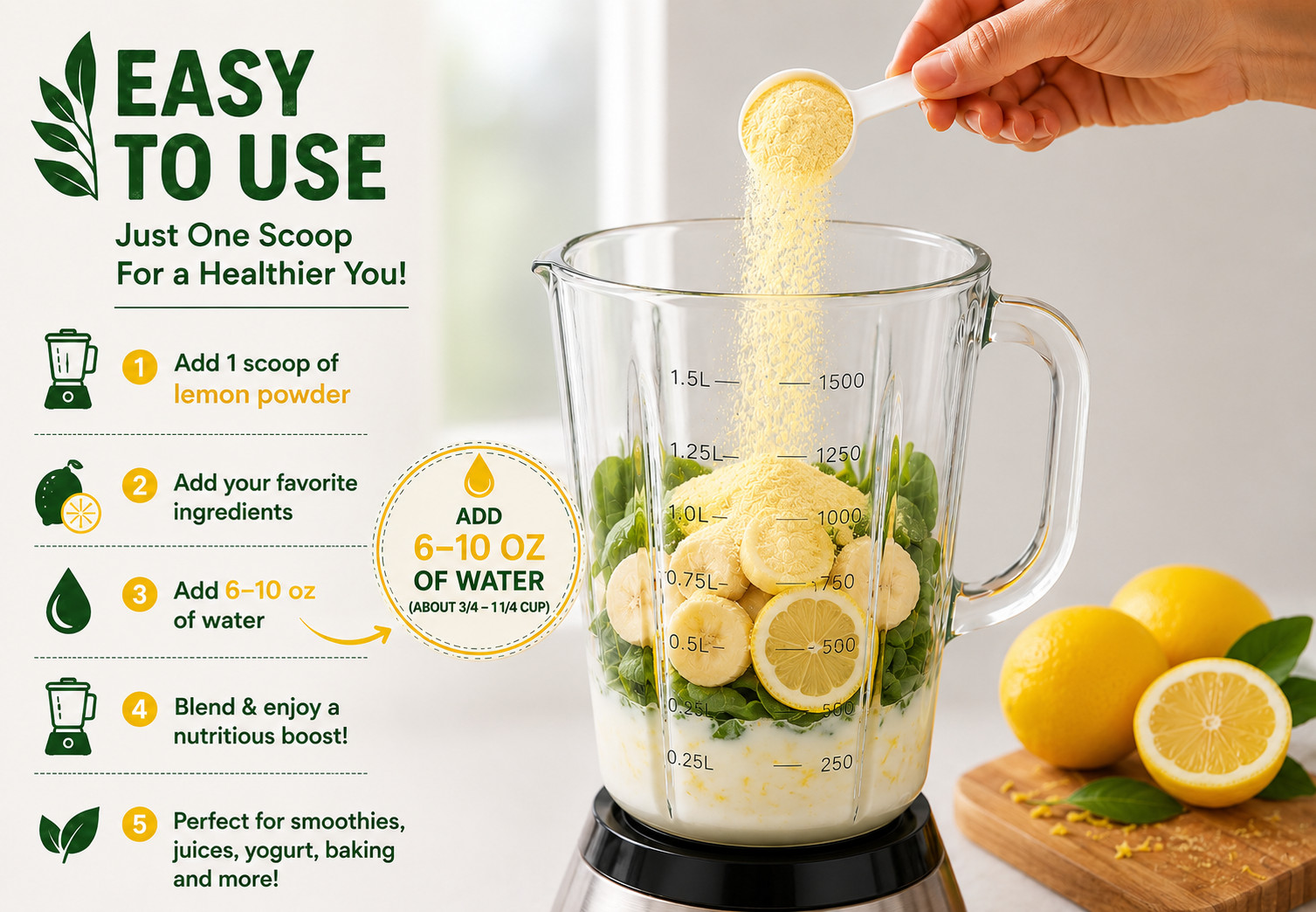 Organic Lemon Powder Freeze Dried USDA Organic Non-GMO Pure Lemon 250g