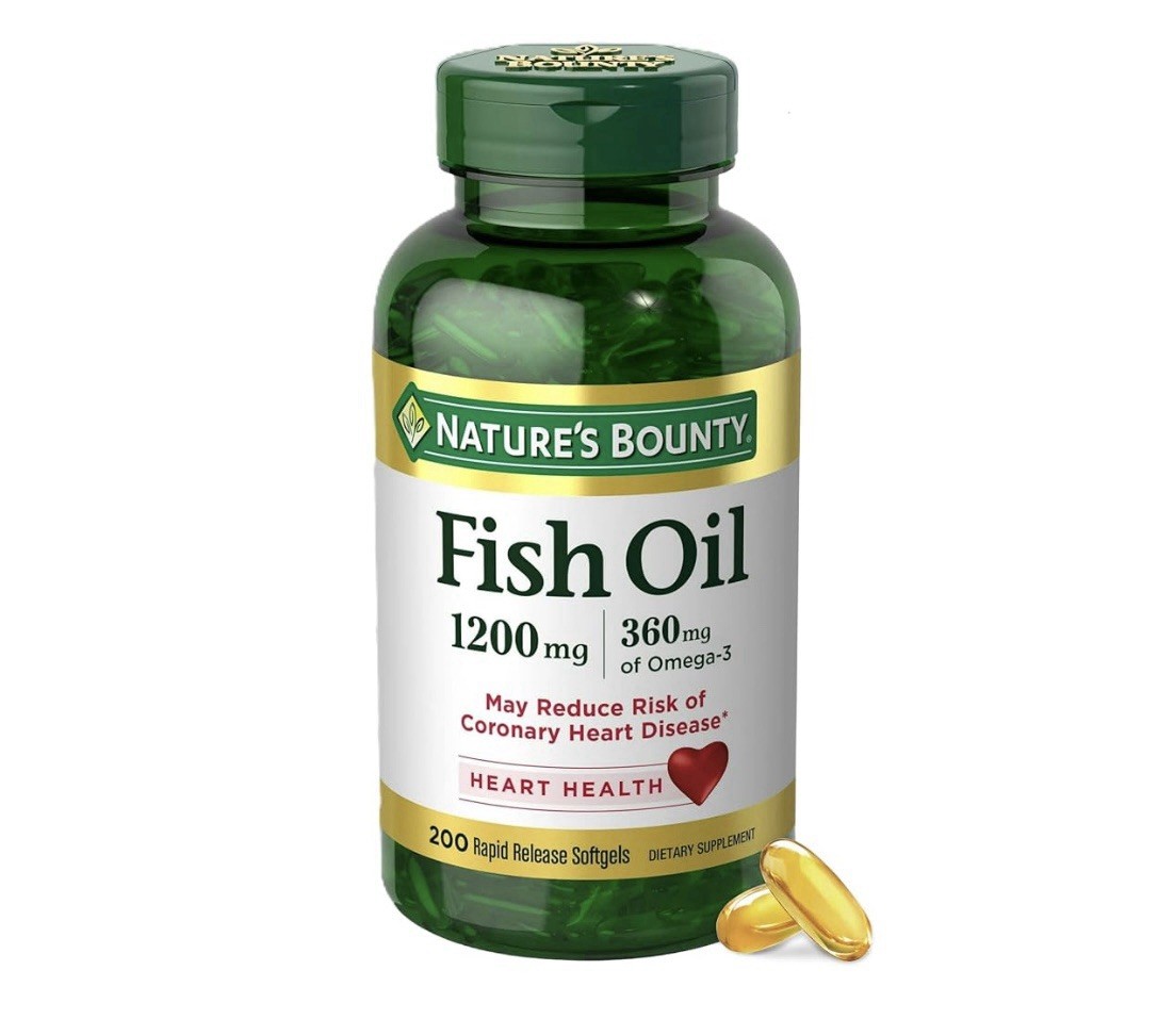 Nature’s Bounty 1200mg Fish Oil Omega 3 Supplement Supports Heart Health 200 Ct