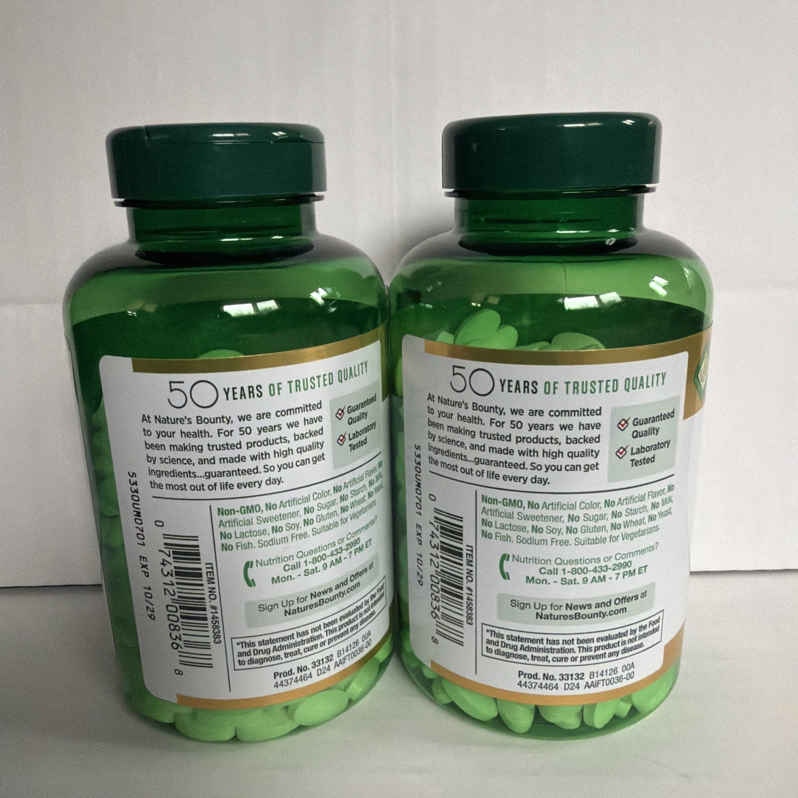 2-NATURES BOUNTY ZINC ~ Supports Immune Health 50mg., 400 ct/ea Tab~ Exp 10/29