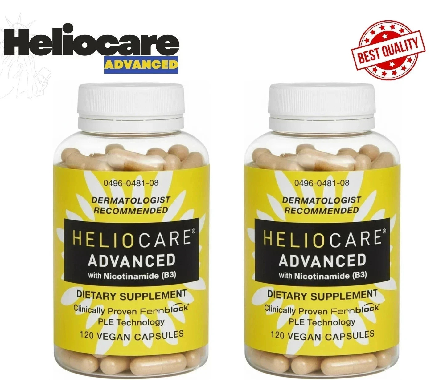 2 Packs Heliocare Advanced Nicotinamide B3 Skin Health 120 Capsules Exp: 07/2027
