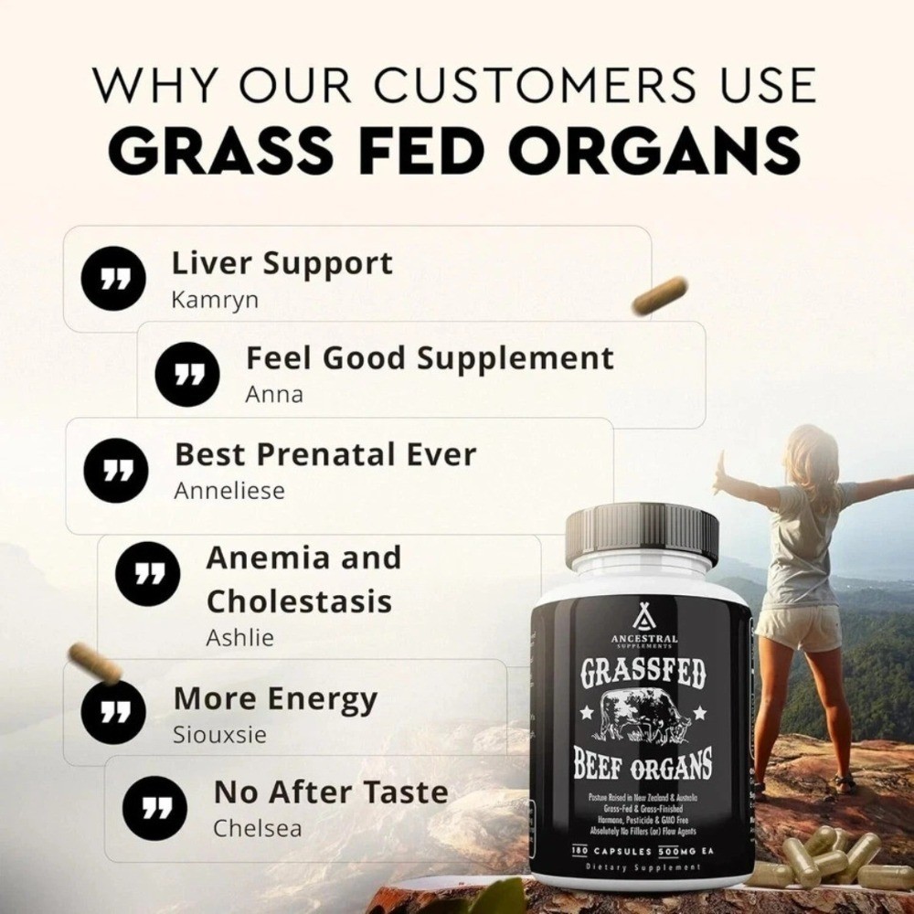 1-3 bottles – Ancestral Supplements Grass-Fed Beef Organ Supplement | Non-GMO