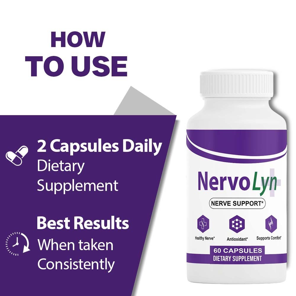 (3 Pack) NervoLyn Capsules, All-Natural Nervo Lyn for Nerve Health Support