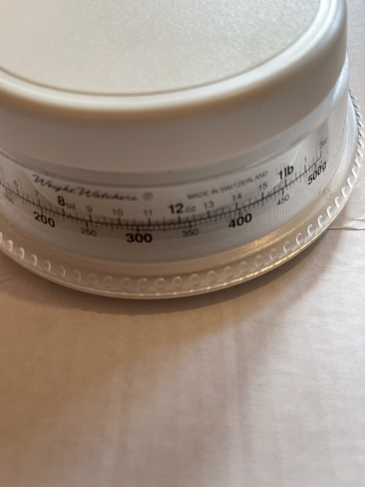 1990 Vintage Weight Watchers Round Food Scale Switzerland Works Clean