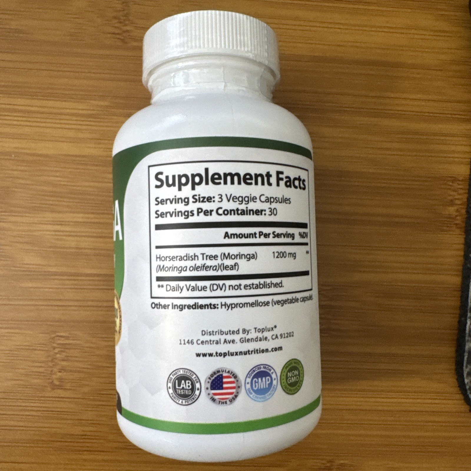Toplux Nutrition Moringa Capsules – Immune Support, Natural Green Superfood08/28