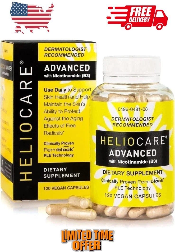 Heliocare Advanced with Nicotinamide B3 Skin Health 120 Capsules count