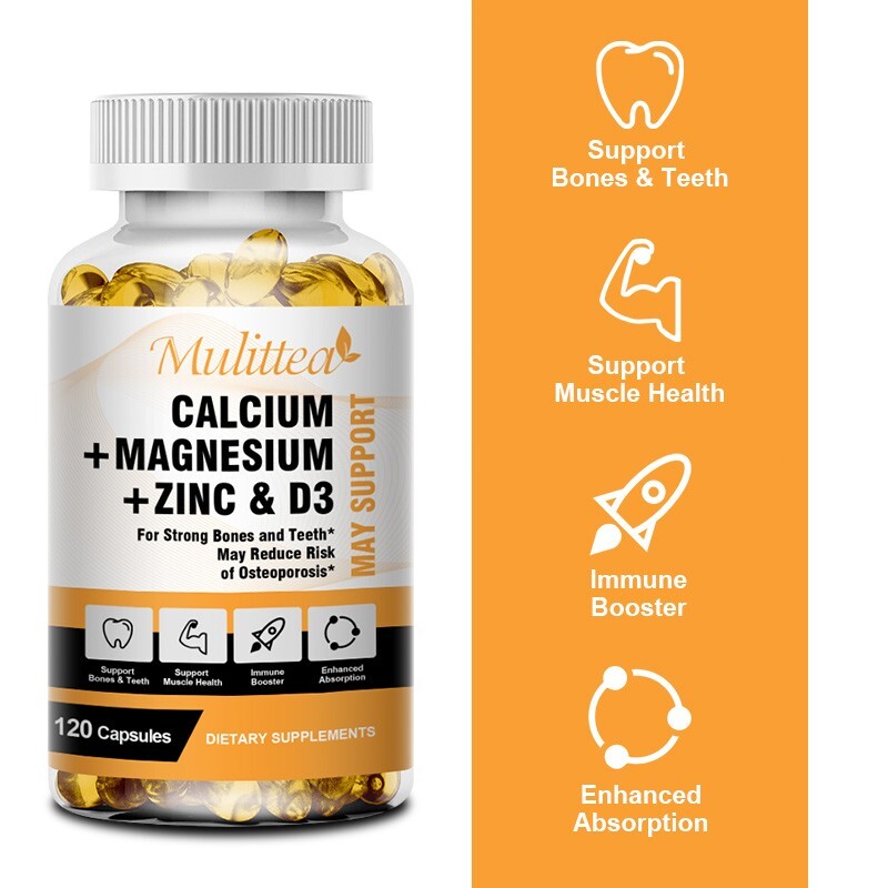Calcium Magnesium Zinc Vitamin D3 1000MG Complex Softgels-High Absorption