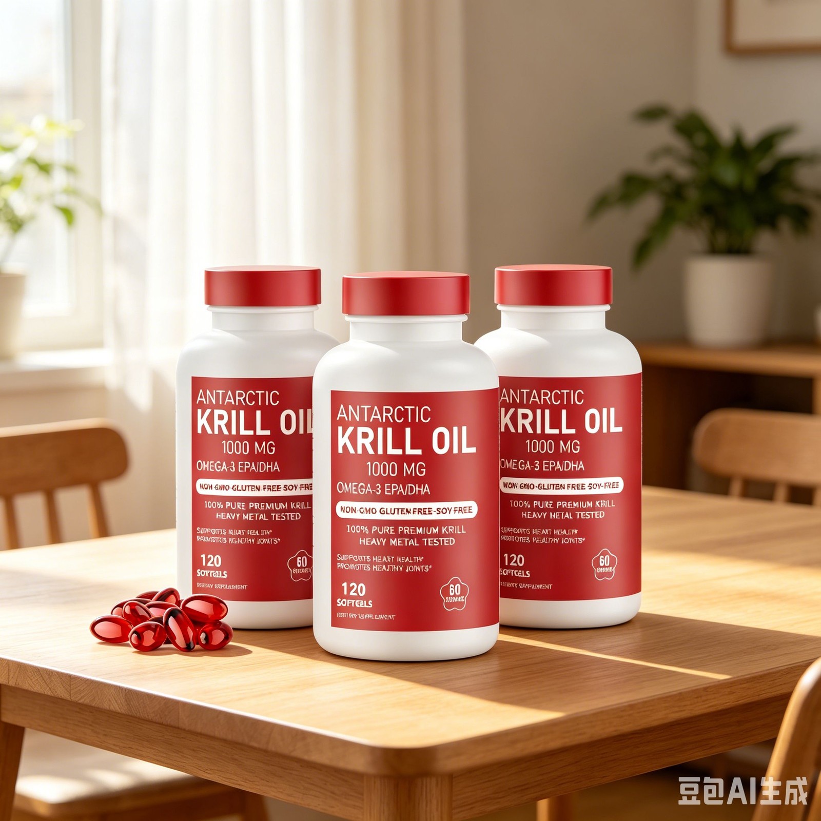 3X Antarctic Omega-3s Oil 1000mg with Krill EPA, DHA and Astaxanthin