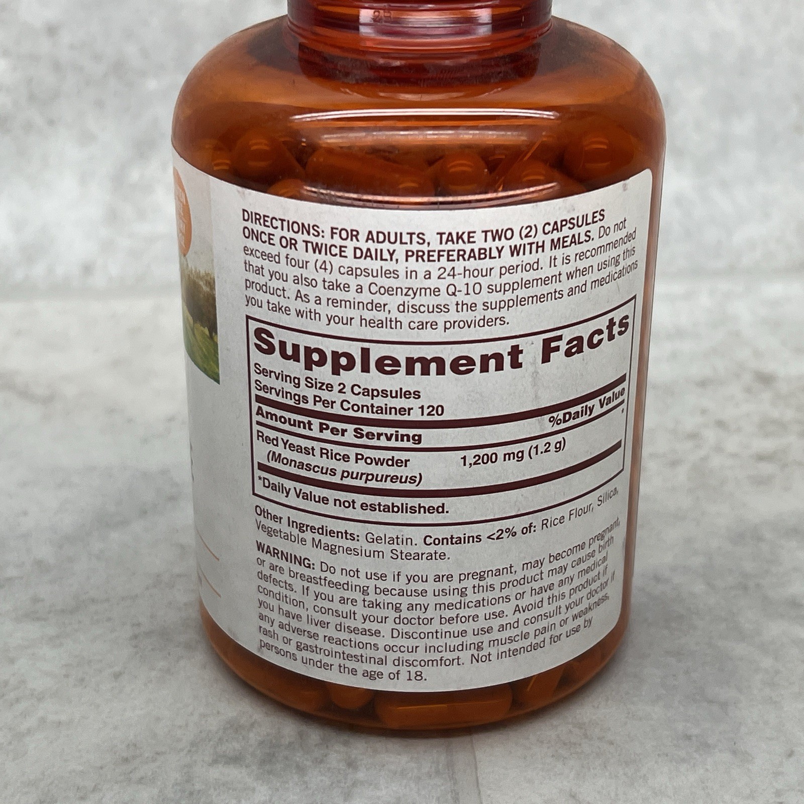 Sundown Naturals Red Y east R ice 1200mg Capsules – 240 Count – 05/2026+