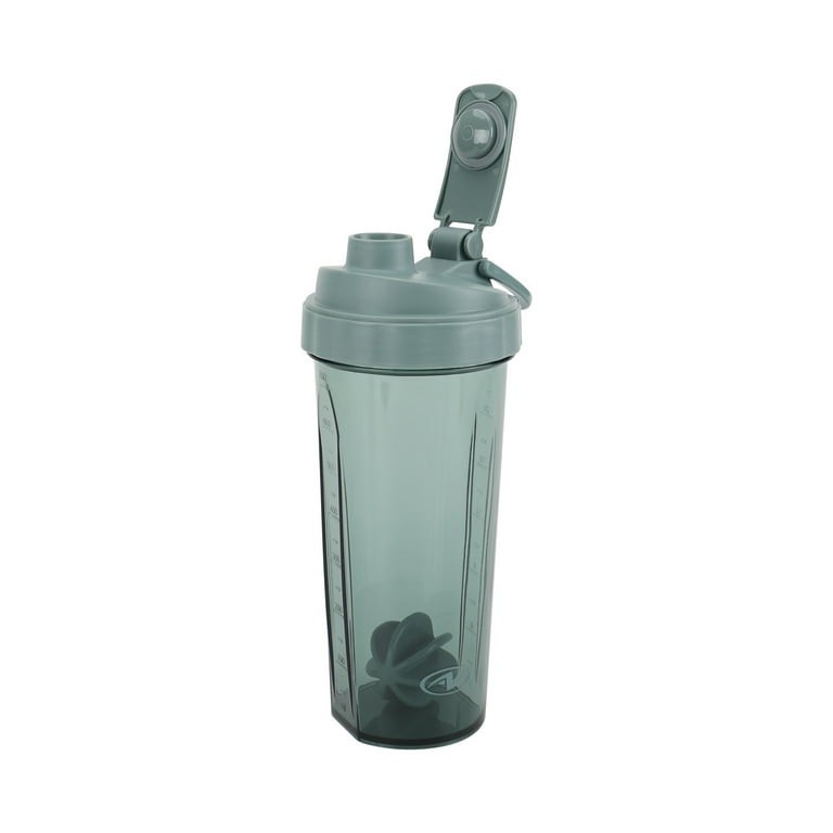 24 fl oz Plastic Shaker Bottle Gray Flip Lock BPA-Free Shatterproof Dishwasher