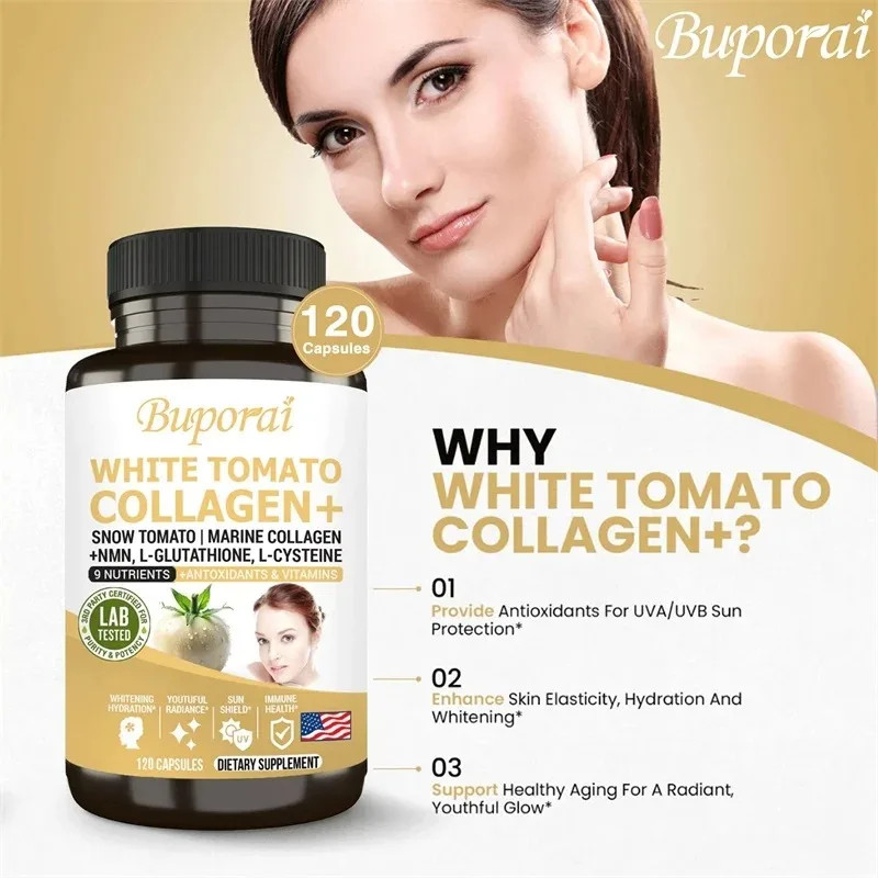 White Tomato Collagen 240pcs,Promote Collagen Production,Nourishes Skin,Vitality