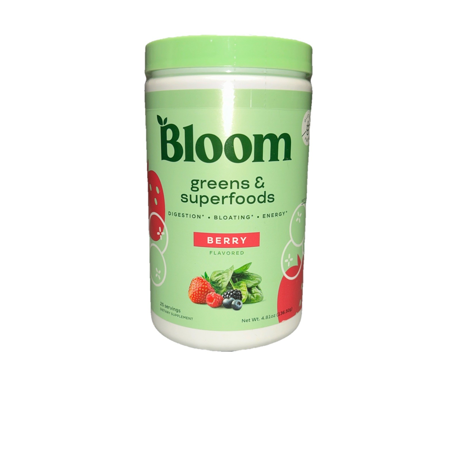 Bloom Nutrition Greens & Superfoods Berry 4.8oz (136g) EXP 05/2026 Factory Seale