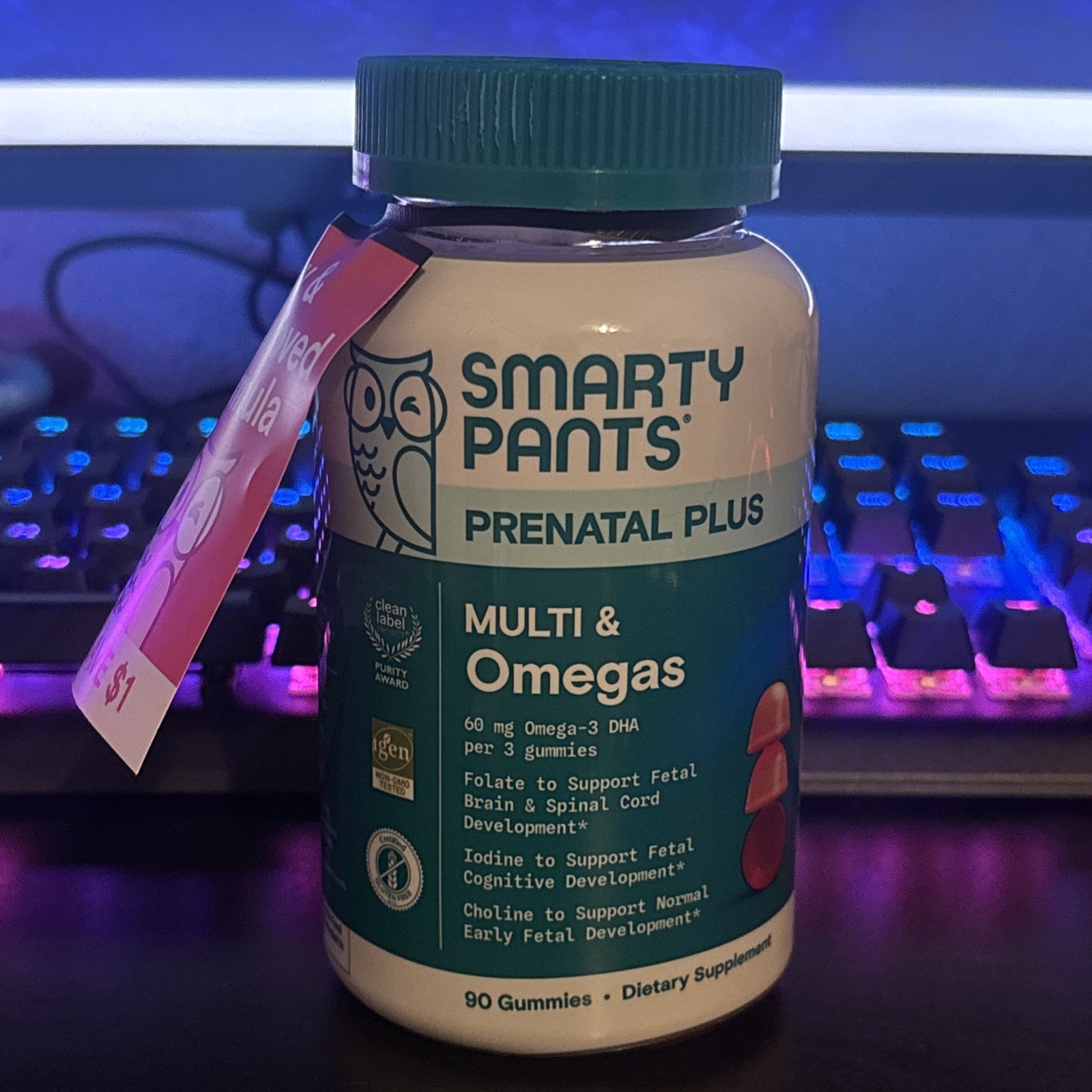 SmartyPants Prenatal Plus Multivitamin & Omegas Gummies 90ct- EXP 8/2027