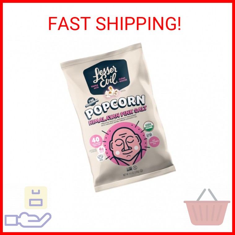 LesserEvil Popcorn, Himalayan Pink Salt, 4.6 Oz