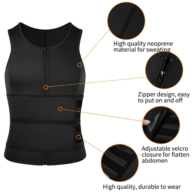 Men Compression Slimming Body Shaper Vest Workout Tank Tops Abs Abdomen Shirts