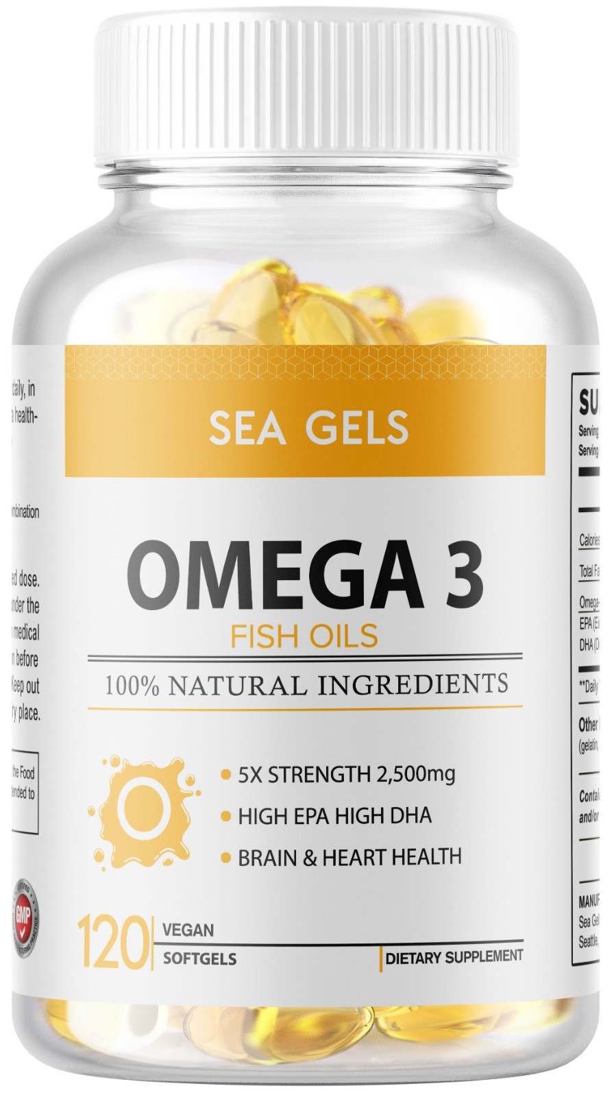 Omega 3 Fish Oil 2500MG 360 Softgels (120 Serv) 5x Strength USA MADE Shipped
