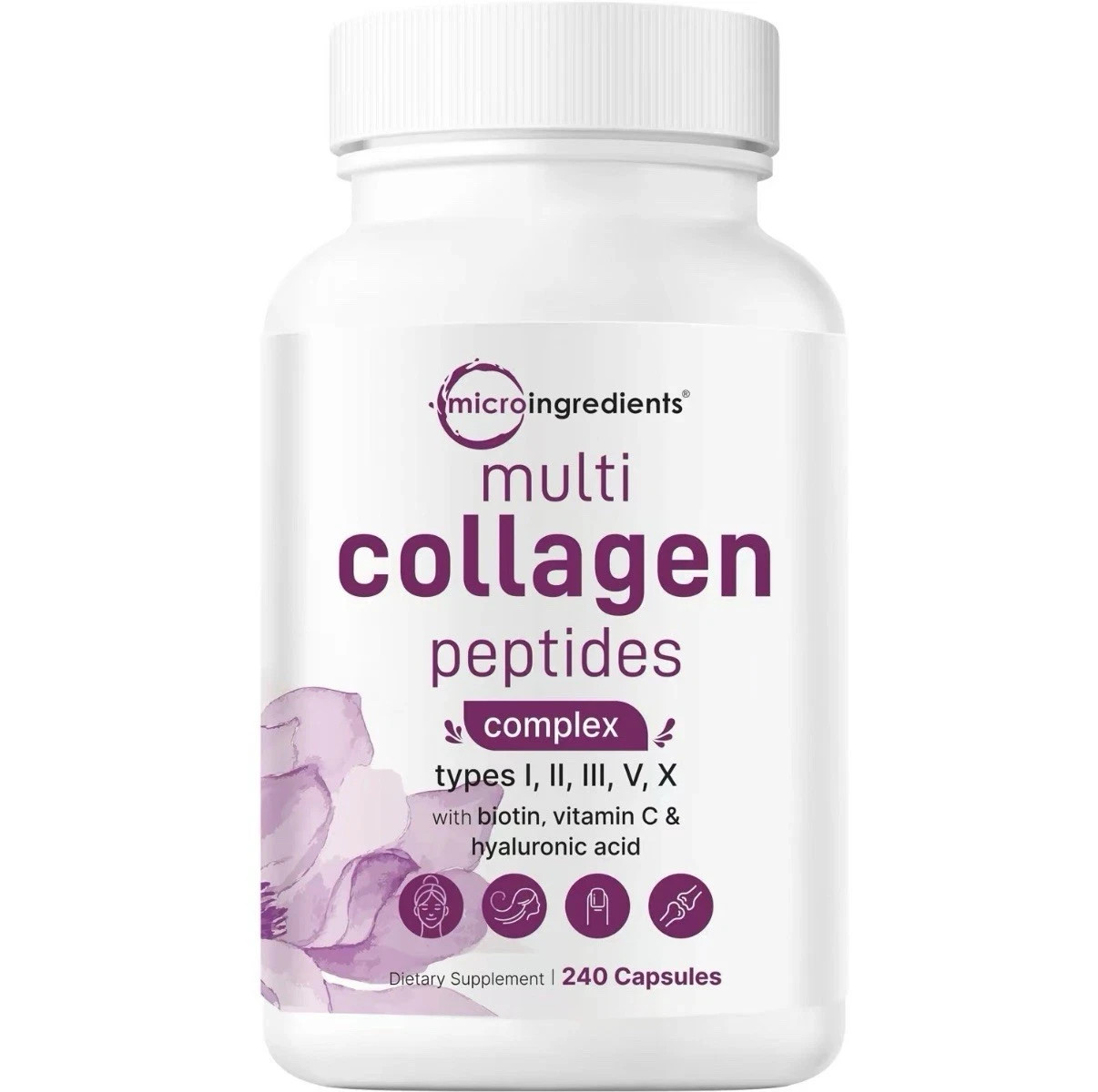 Micro Ingredients Multi Collagen Peptides Complex, 240 Caps