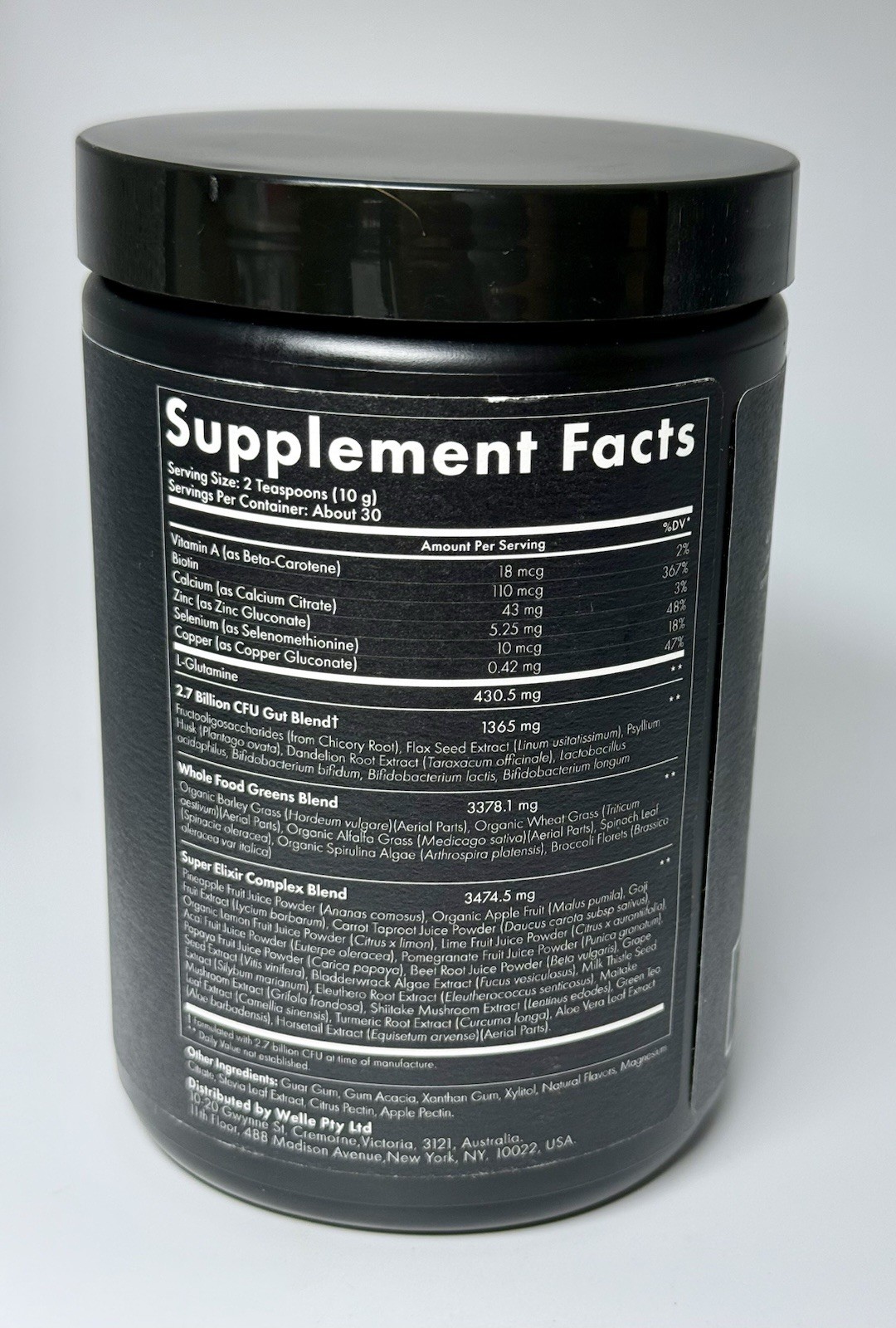 WelleCo Super Elixir Greens Powder Supplement Pineapple/Lime NEW Sealed 10/26