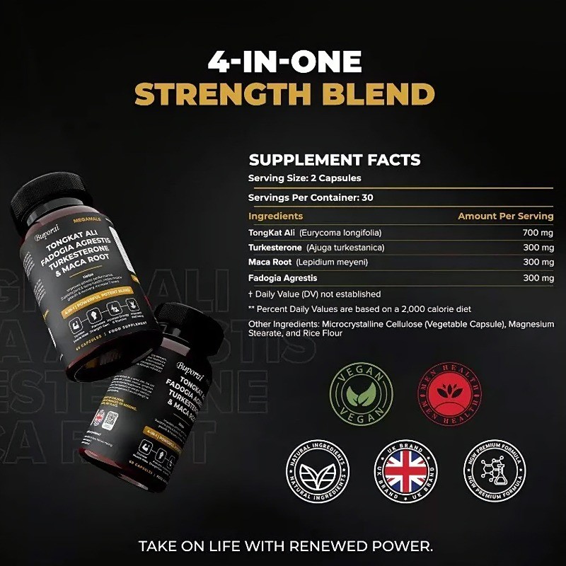 Turkesterone & Maca Root 60pcs, Reduce Fatigue, Improve Mental Well-being