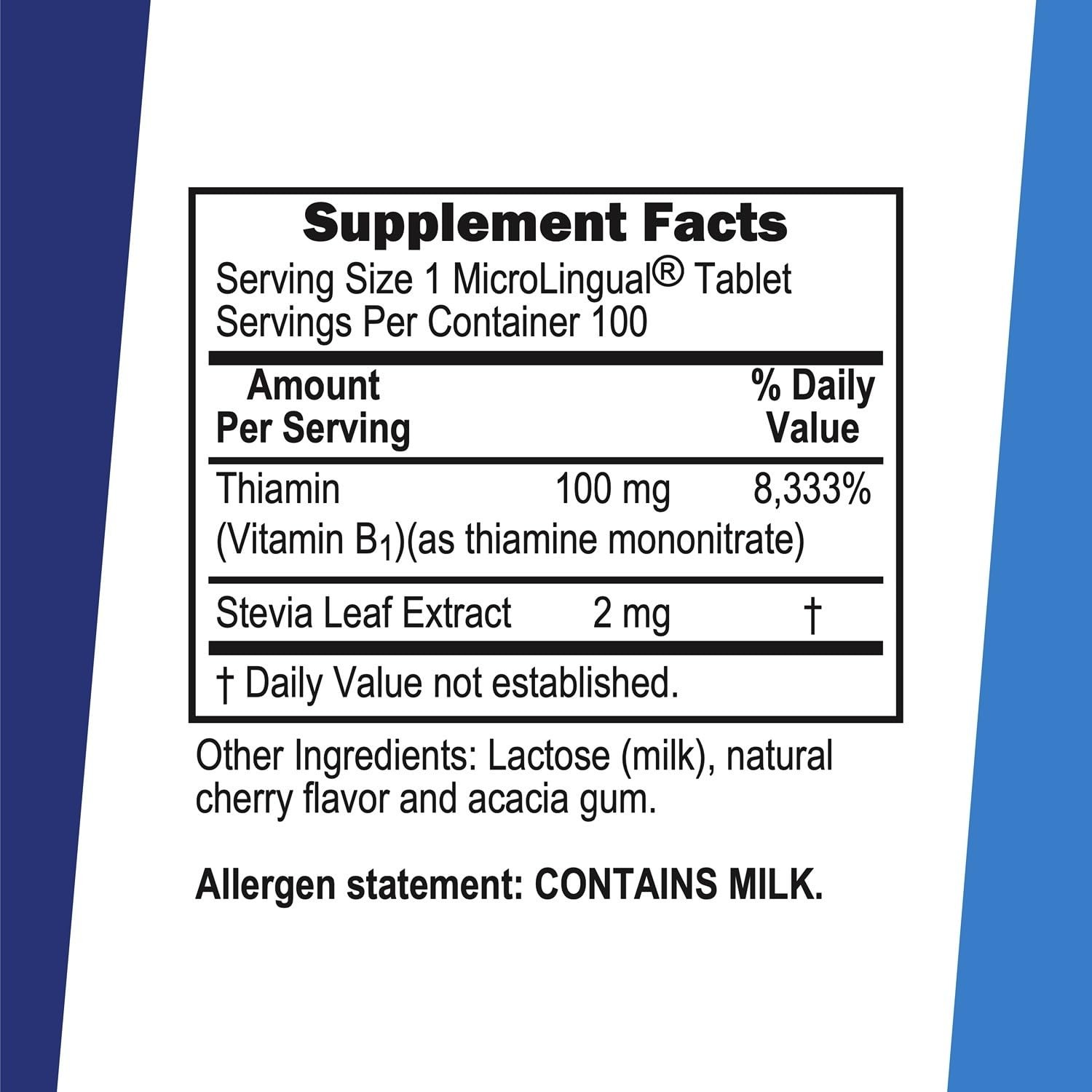Superior Source Vitamin B1 (Thiamin), 100 mg, Under The 100 Count (Pack of 2)
