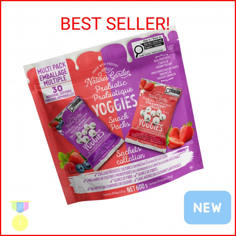 Nature’s Garden Probiotic Yoggies Multi Pack, 21oz (Strawberry 15×0.7 oz + Mixed