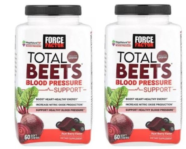 2 PACK Force Factor Total Beets Healthy Energy + Antioxidants 60 Soft Chews NEW