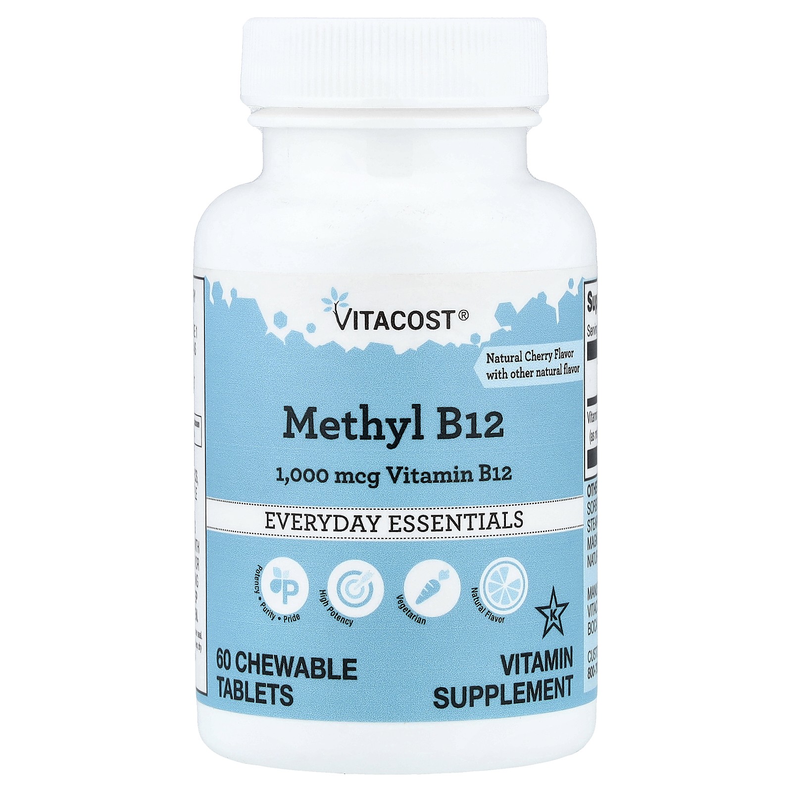 Methyl B12, Natural Cherry, 1,000 mcg, 60 Chewable Tablets