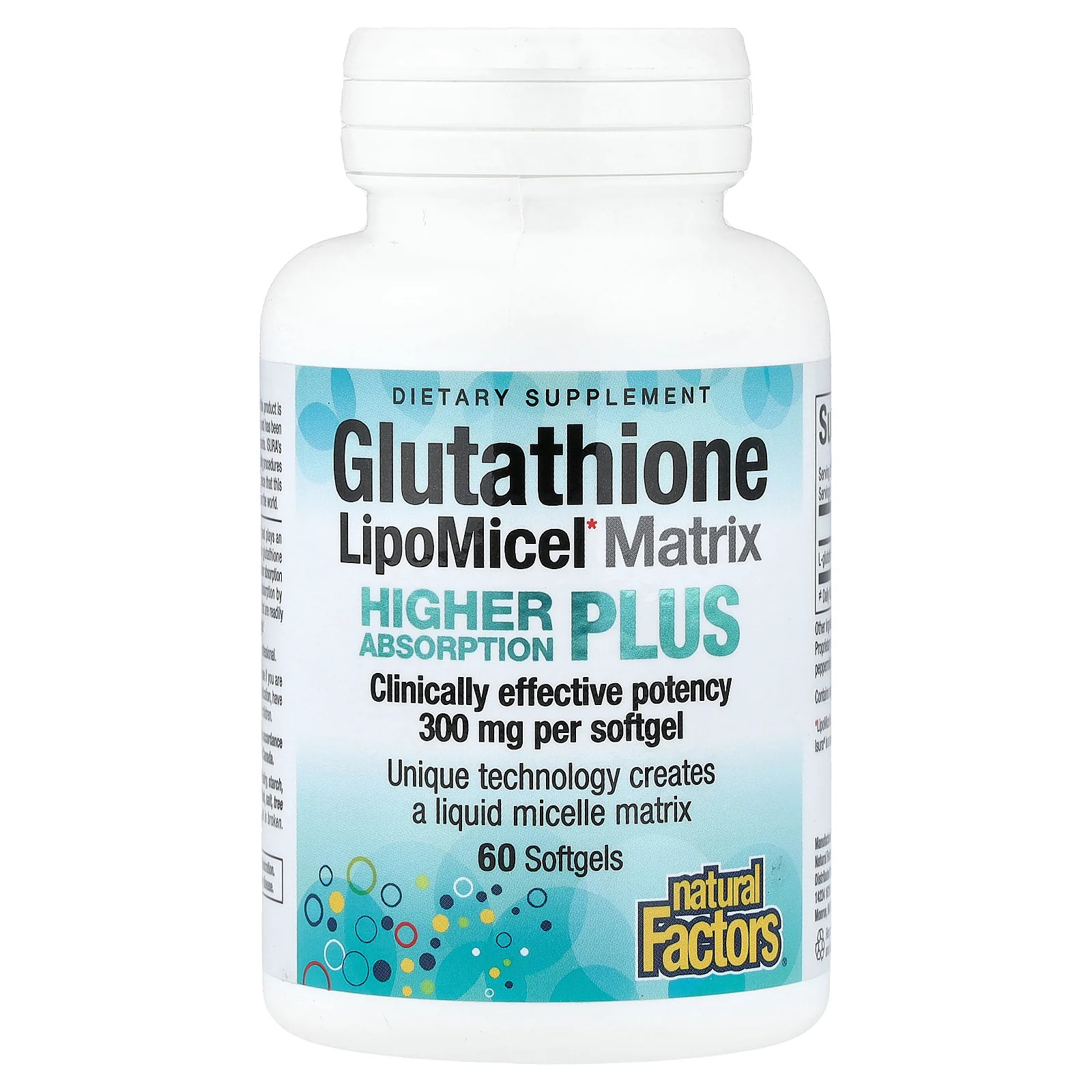 2 X Natural Factors, Glutathione LipoMicel Matrix, 60 Softgels (300 mg per Soft
