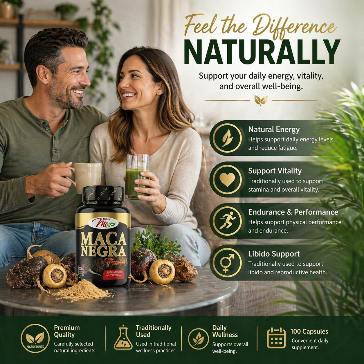 Premium Black Maca High Strength Peruvian Libido & Energy Booster /Maca Negra
