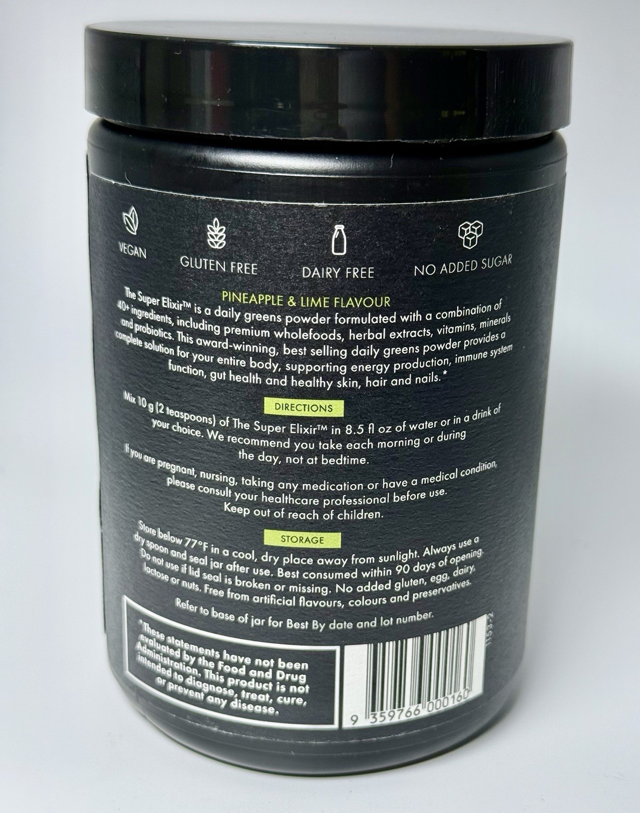 WelleCo Super Elixir Greens Powder Supplement Pineapple/Lime NEW Sealed 10/26