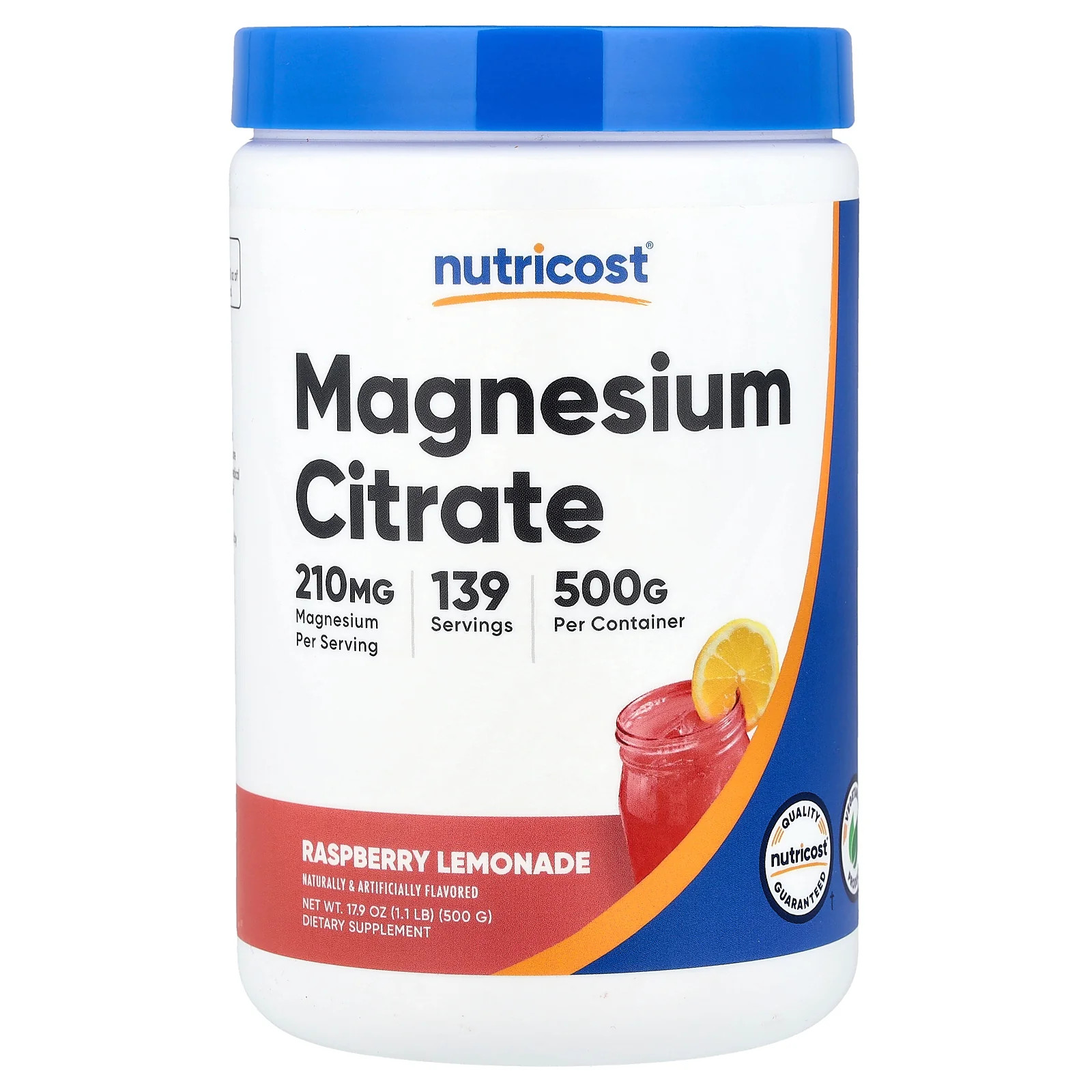 2 X Nutricost, Magnesium Citrate, Raspberry Lemonade, 17.9 oz (500 g)