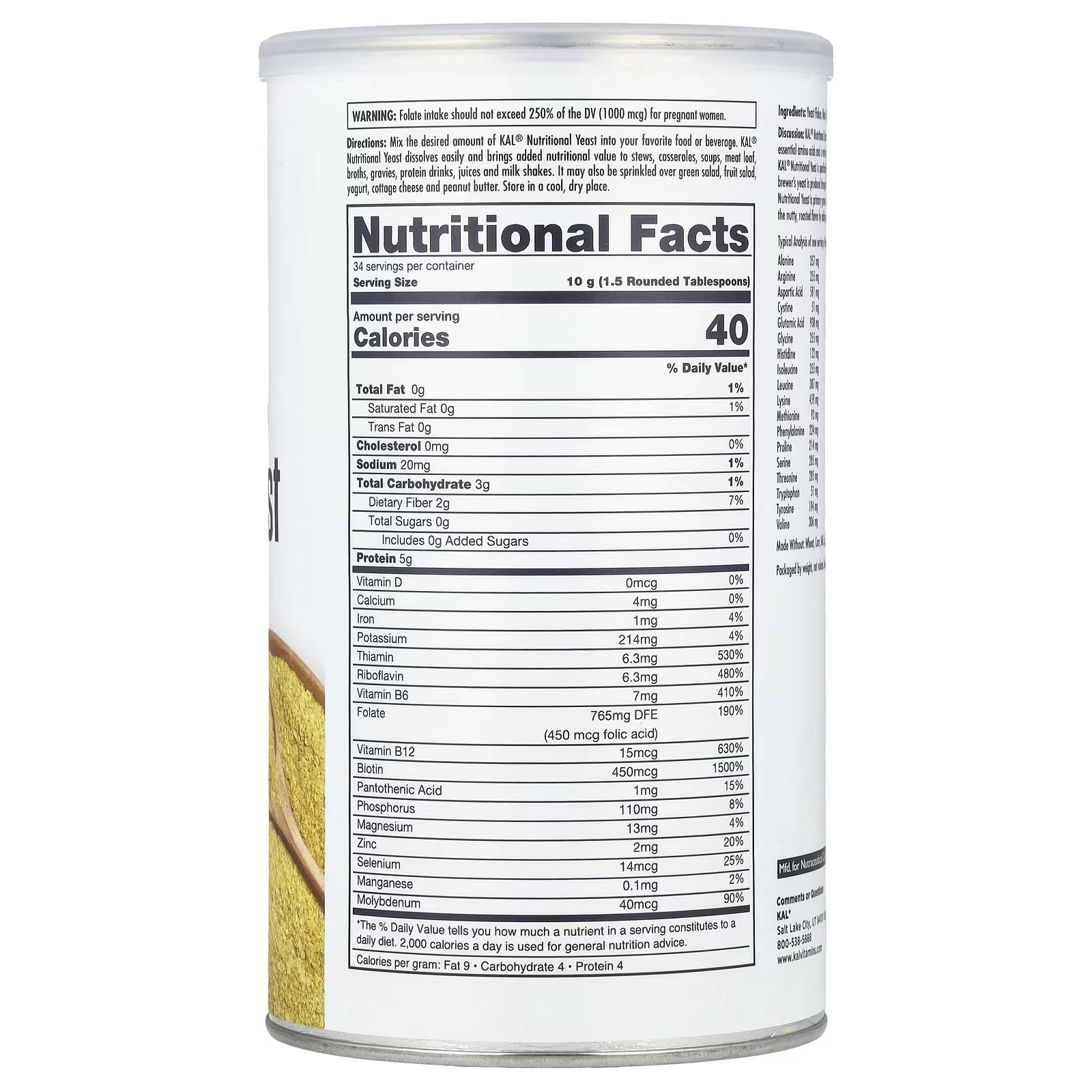 2 X KAL, Nutritional, Yeast Flakes, Wonderful Nutty, 12 oz (340 g)-worldwide