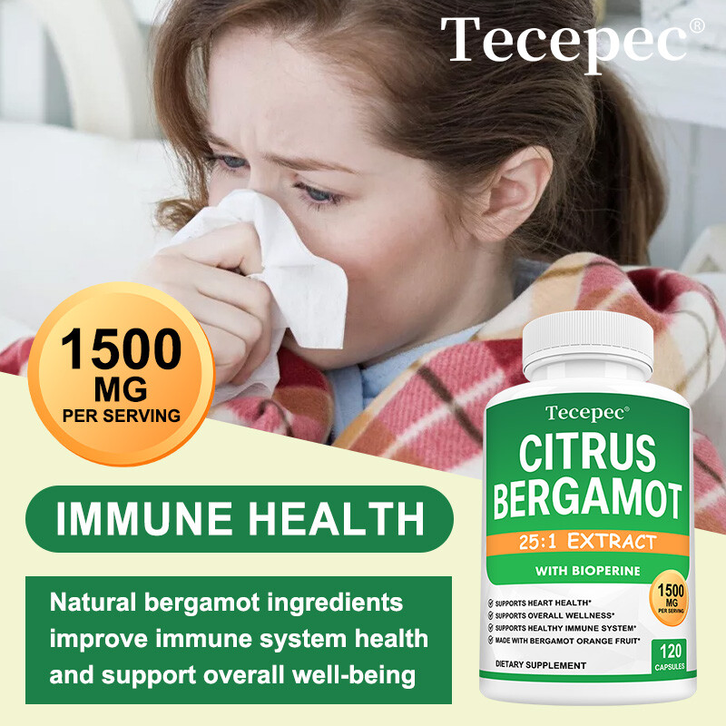 Citrus Bergamot 1500mg Extract to Support Heart Health, Immune System 120 Caps