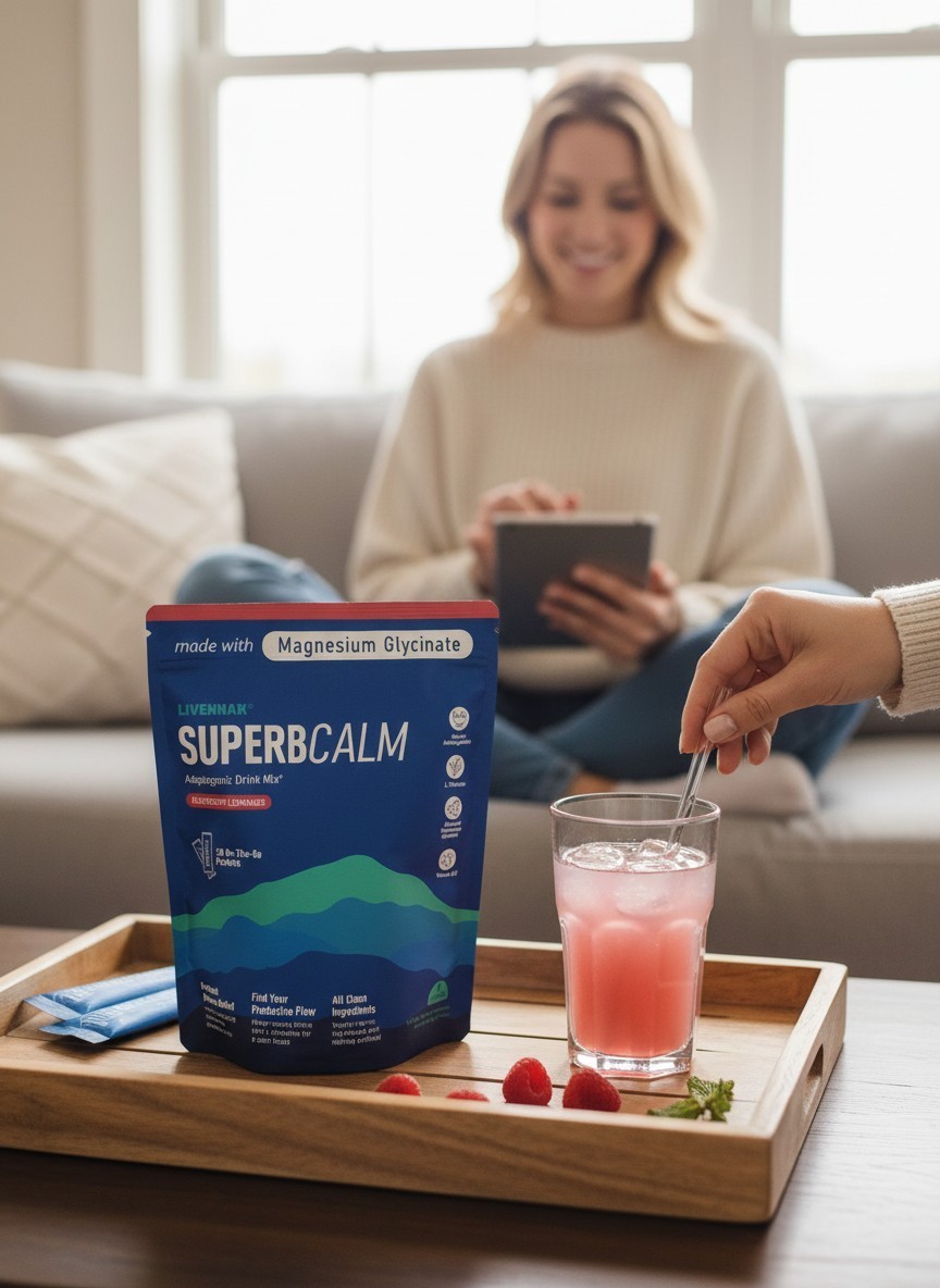 SuperBCalm Calming Drink Mix, Raspberry Lemonade – 20 Packets – Ex: 8/26