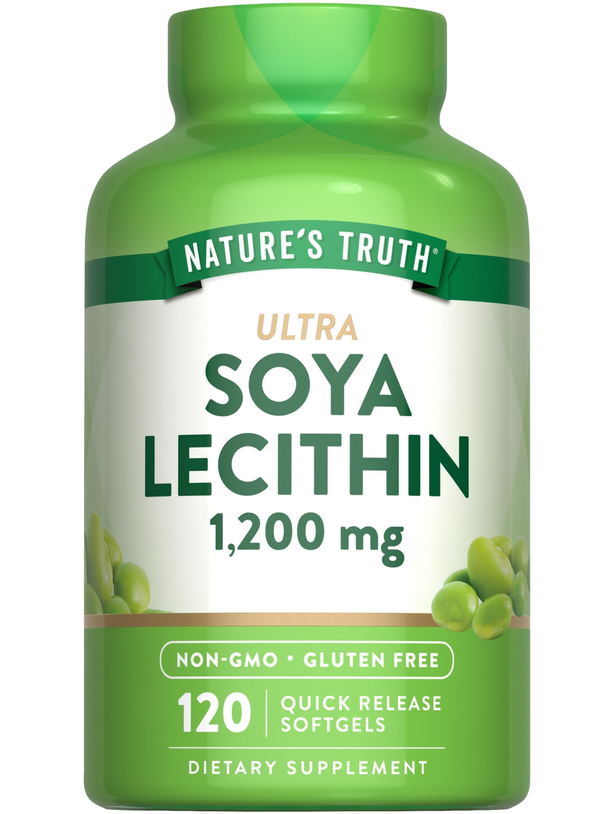 Soy Lecithin Supplement 120 Softgels 1200mg Non GMO Gluten Free Choline Inositol