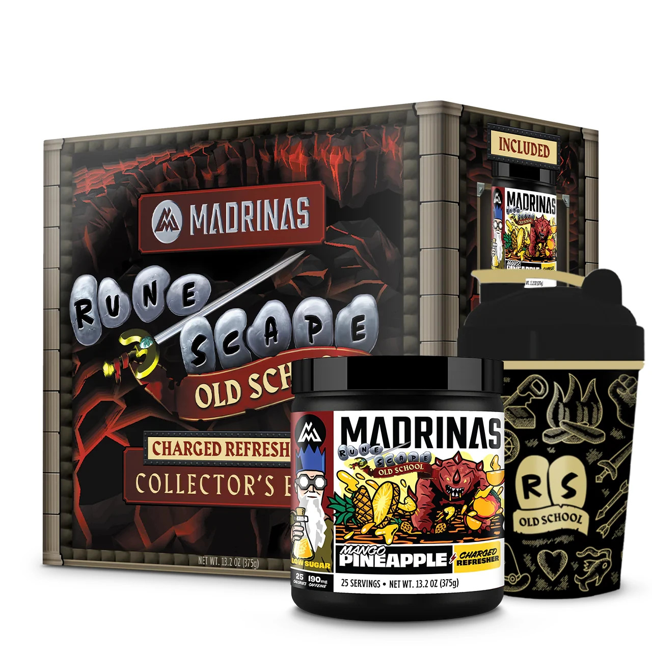 Madrinas Runescape Charged Refresher Collectors Box Mango Pineapple SHAKER CUP