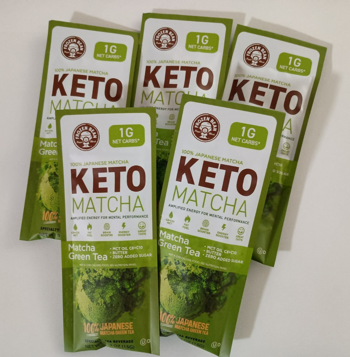 Frozen Bean Keto Matcha Single Serve On The Go Packets 0.7Oz MCT Oil (5 Pack)