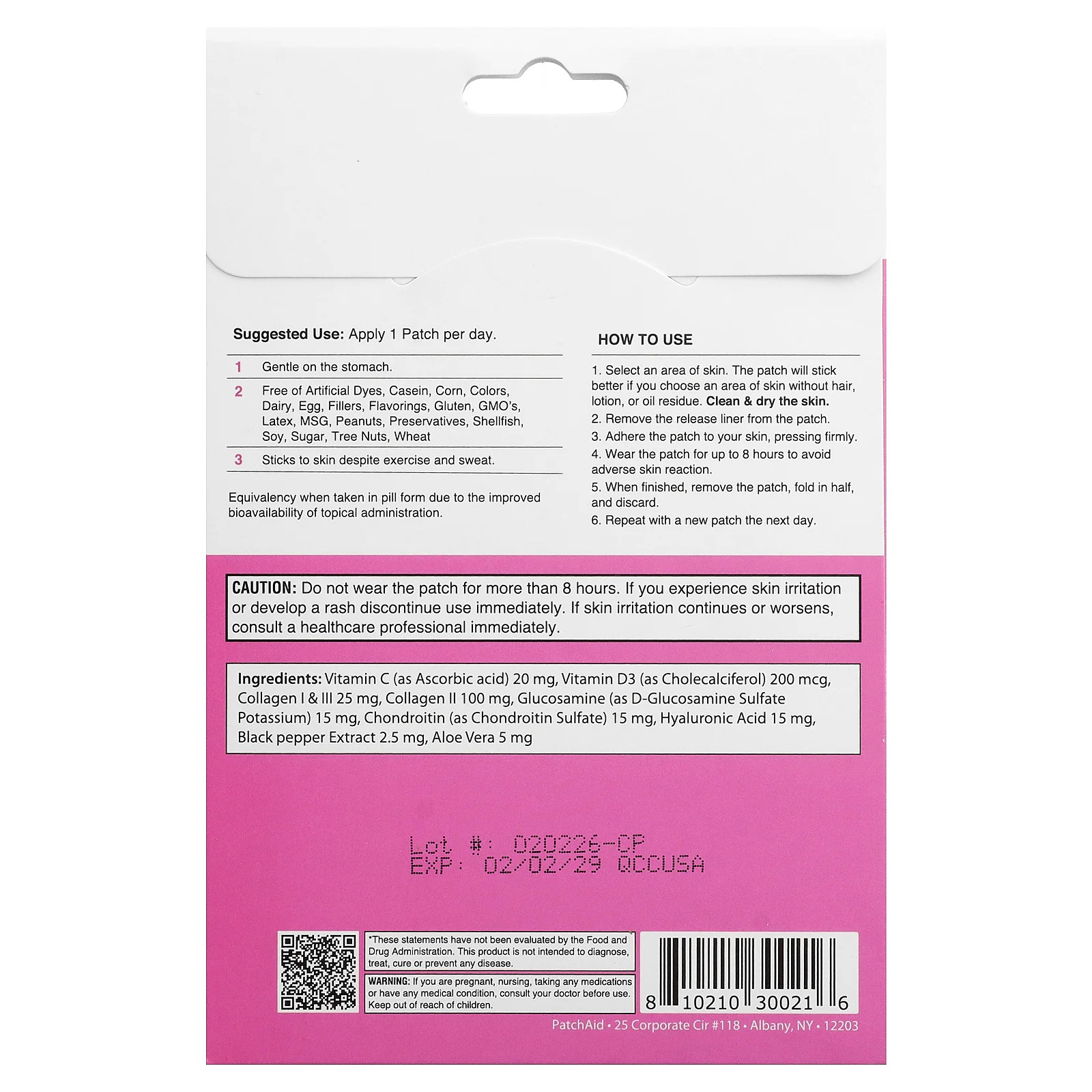2 X PatchAid, Advanced Collagen Plus Patch, 30 Patches