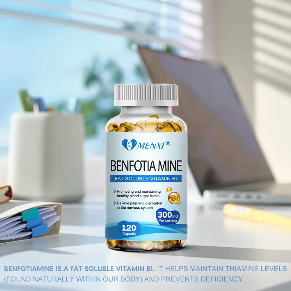 Benfotiamine 120 Capsules, Fat-Soluble Thiamine B1 Vitamin – Non-Gmo Gluten-Free