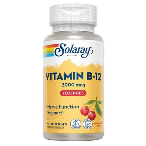 Vitamin B-12 2,000 mcg Cherry 90 Lozenges By Solaray
