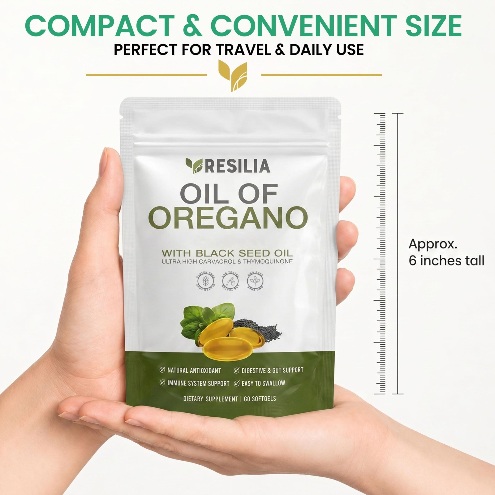Oil of Oregano Softgels with Black Seed Oil – 300mg Oregano & 200mg Black Seed –