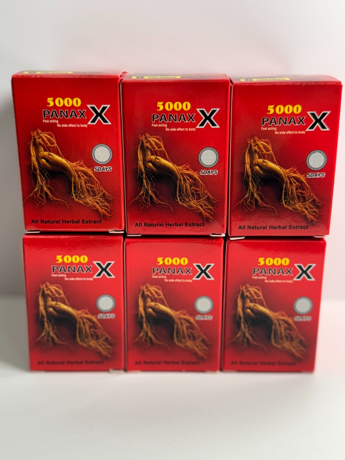 Panax-X Korean Ginseng Capsules Herbal Supplement 6 Capsules x 6 Boxes