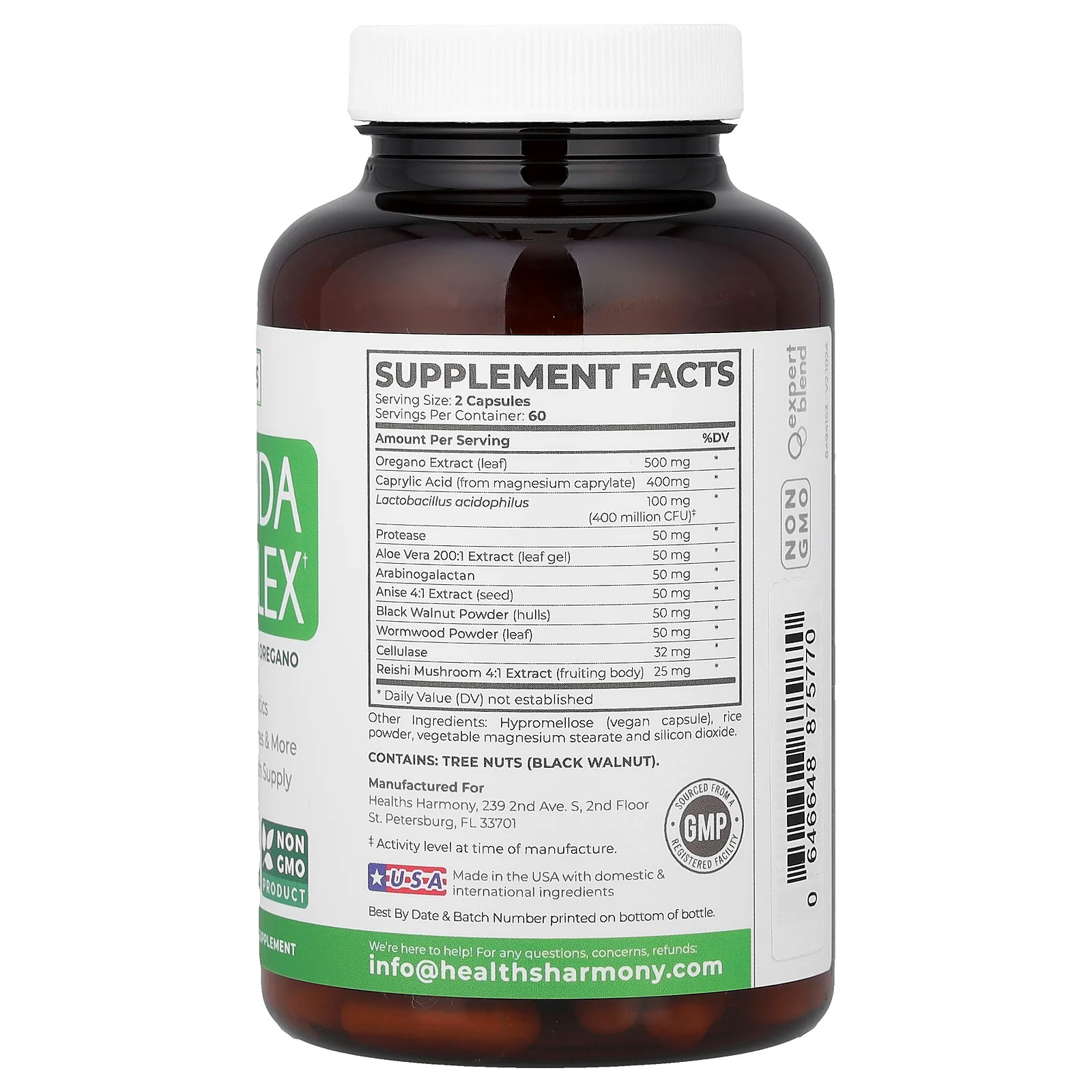 2 X Healths Harmony, Candida Complex, 120 Capsules