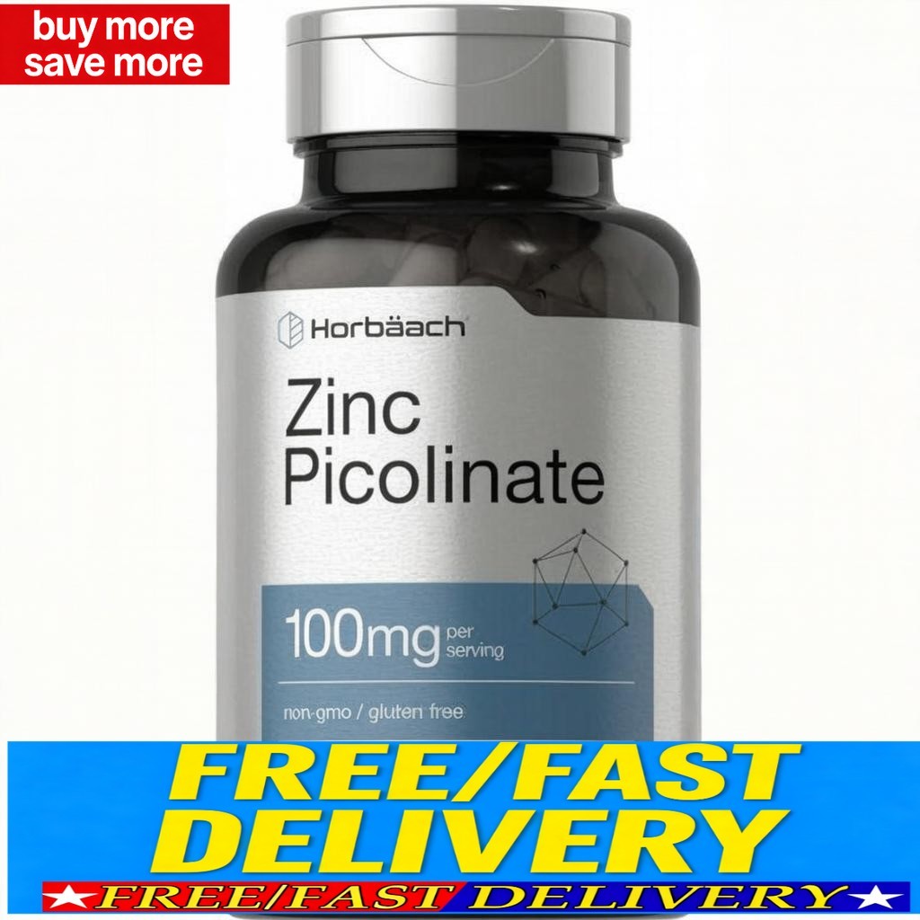 Chelated Zinc Supplement 100mg | 250 Tablets | elevated Potency | by Horbaach