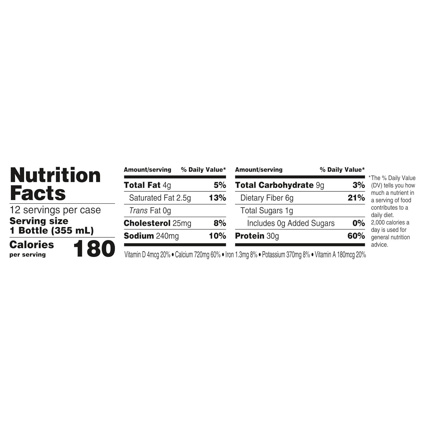 Oikos Protein Shake, Chocolate, 30g Protein, Ready to Drink, 12 fl oz, 12 count*
