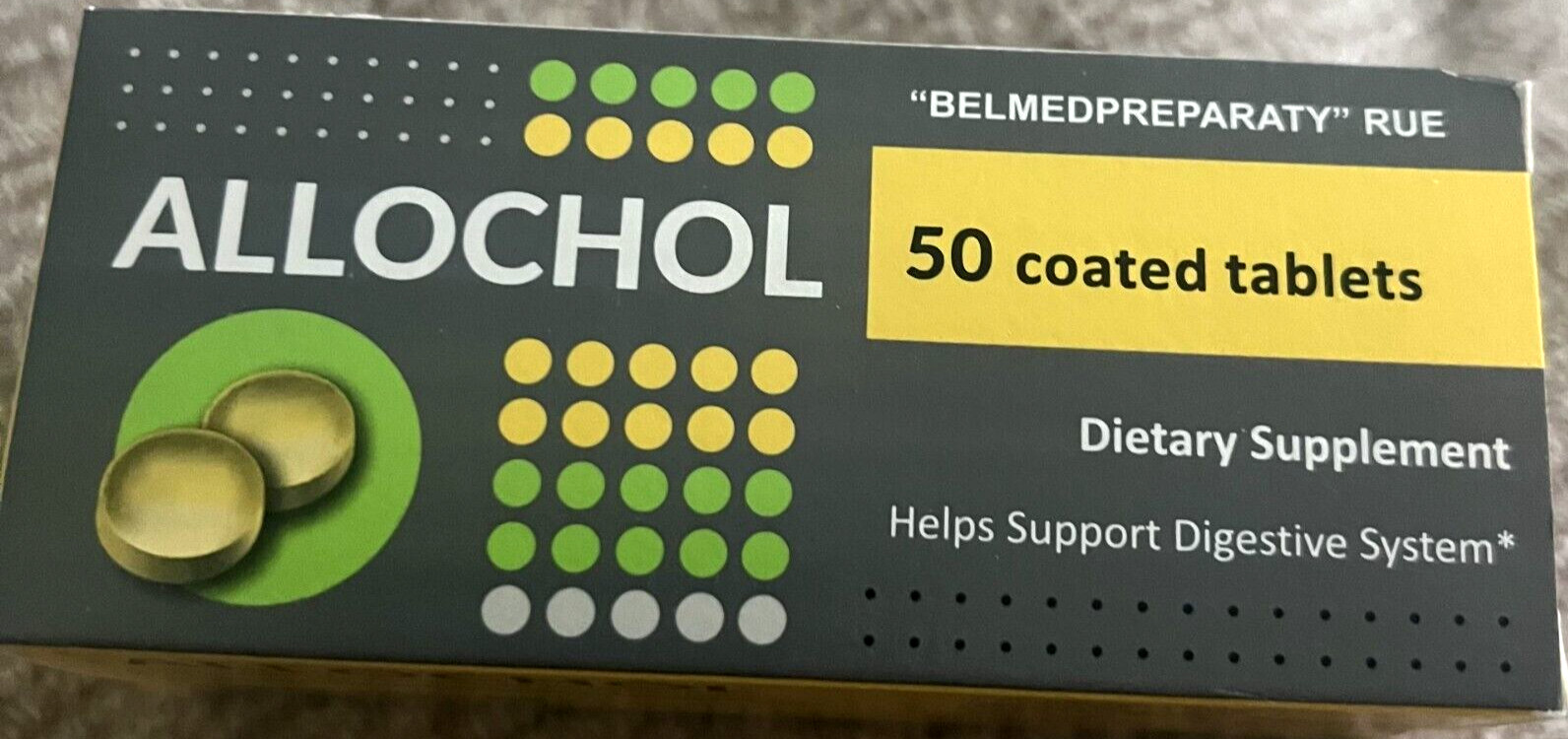 2 Packs of Allochol , 2×50 Ct . Packaging and manufacturer may vary Exp 5/2028
