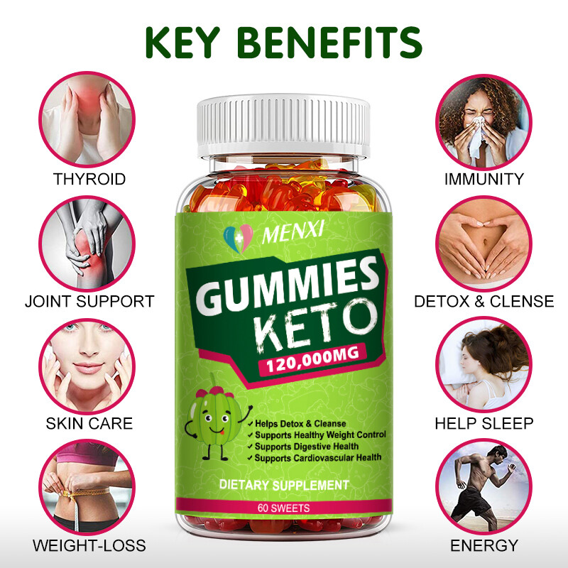 60pcs Keto Gummies Detox Cleanse Weight Loss Control Digestive Health Burn Fat