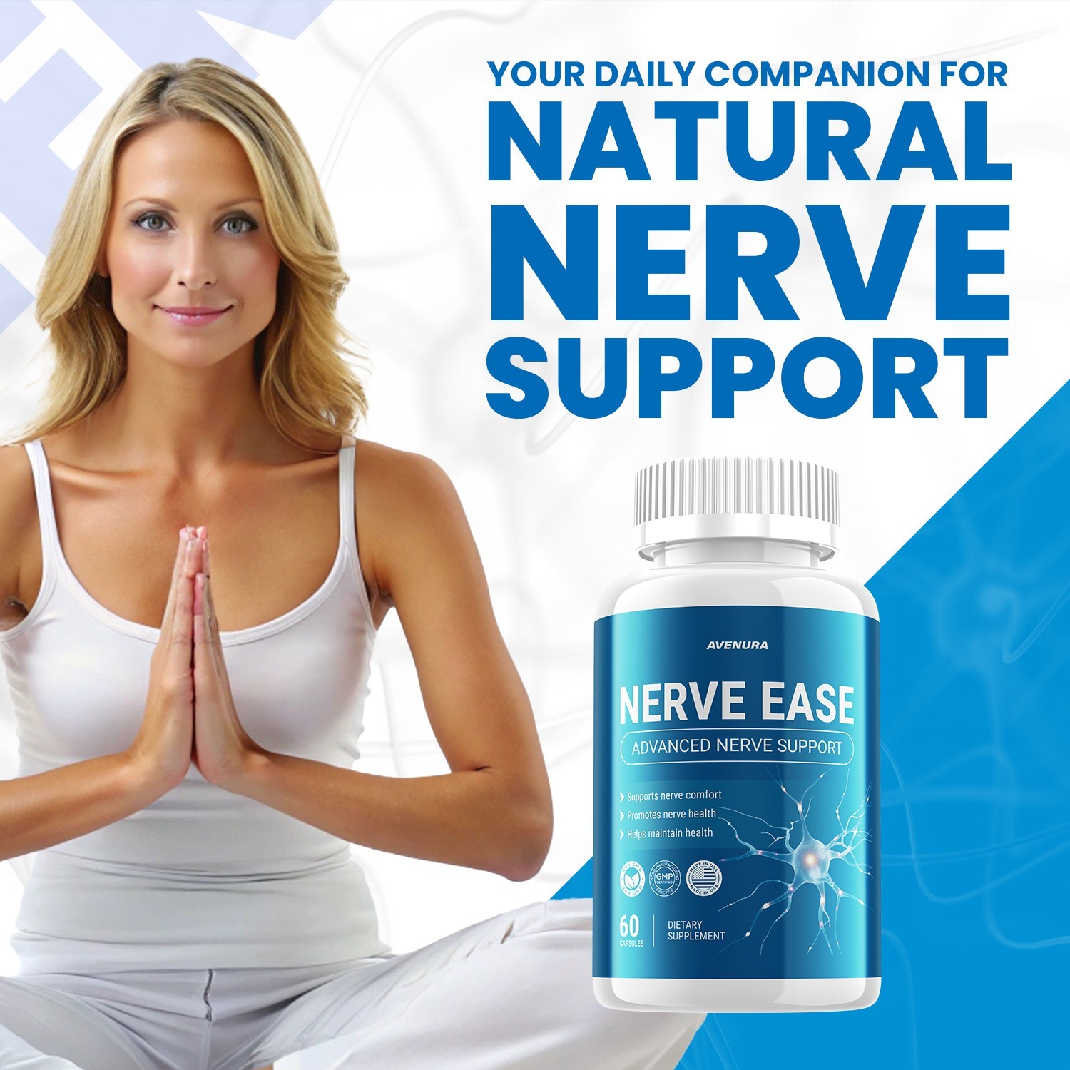 (5 Pack) Nerve Ease Capsules – NerveEase Pills Natural Ingredients Nootropic