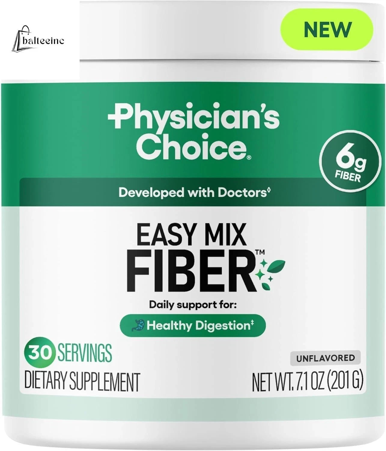 Physician’s CHOICE Easy Mix Fiber for Digestive Health & Regularity -No Grit 7oz
