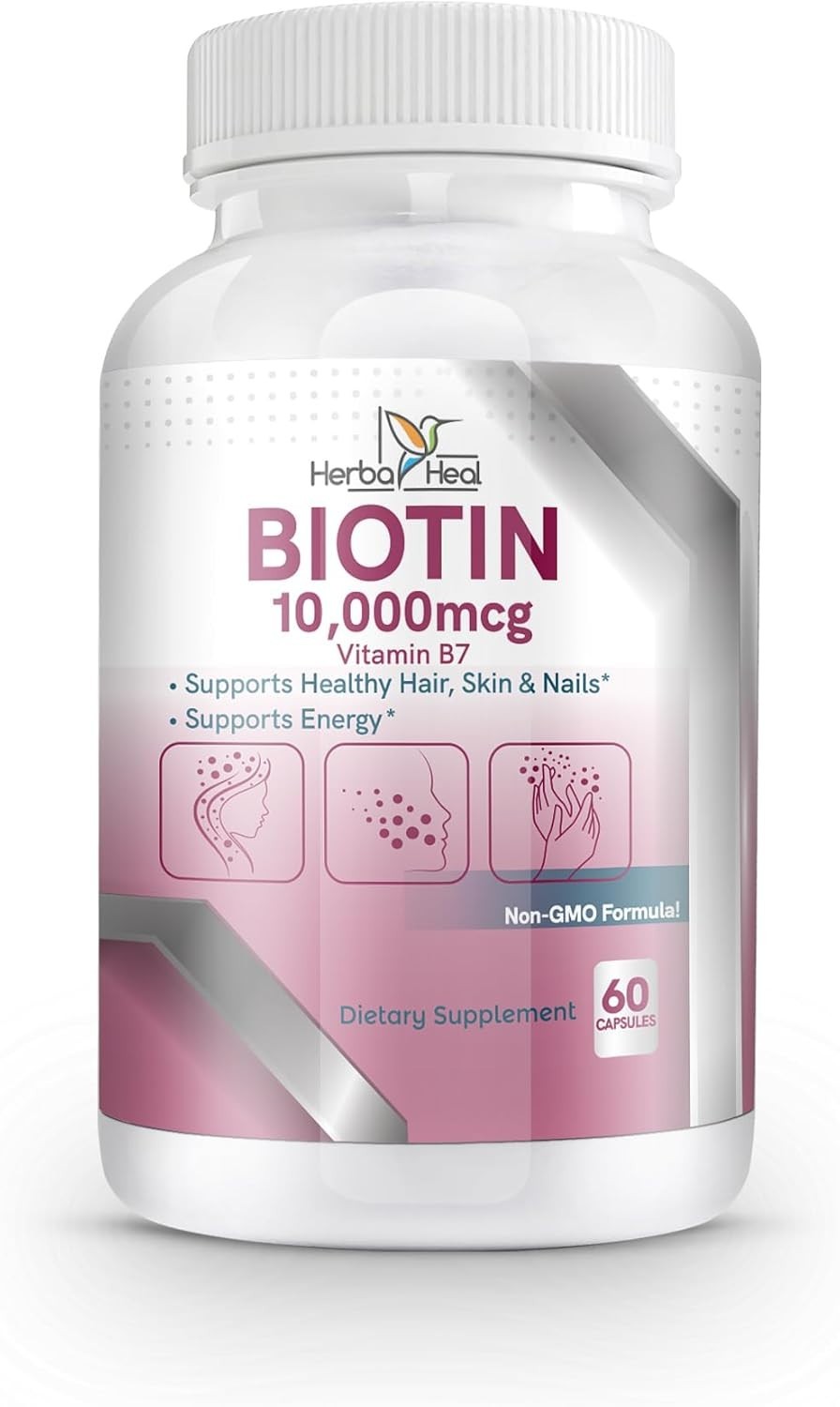 Biotin 10mg High Potency Vitamin B7 100 Tab Hair Growth Skin Nails Supplement